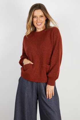 WOOL BLEND KNIT RUST