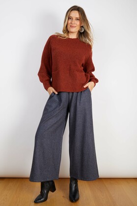 WOOL BLEND KNIT RUST