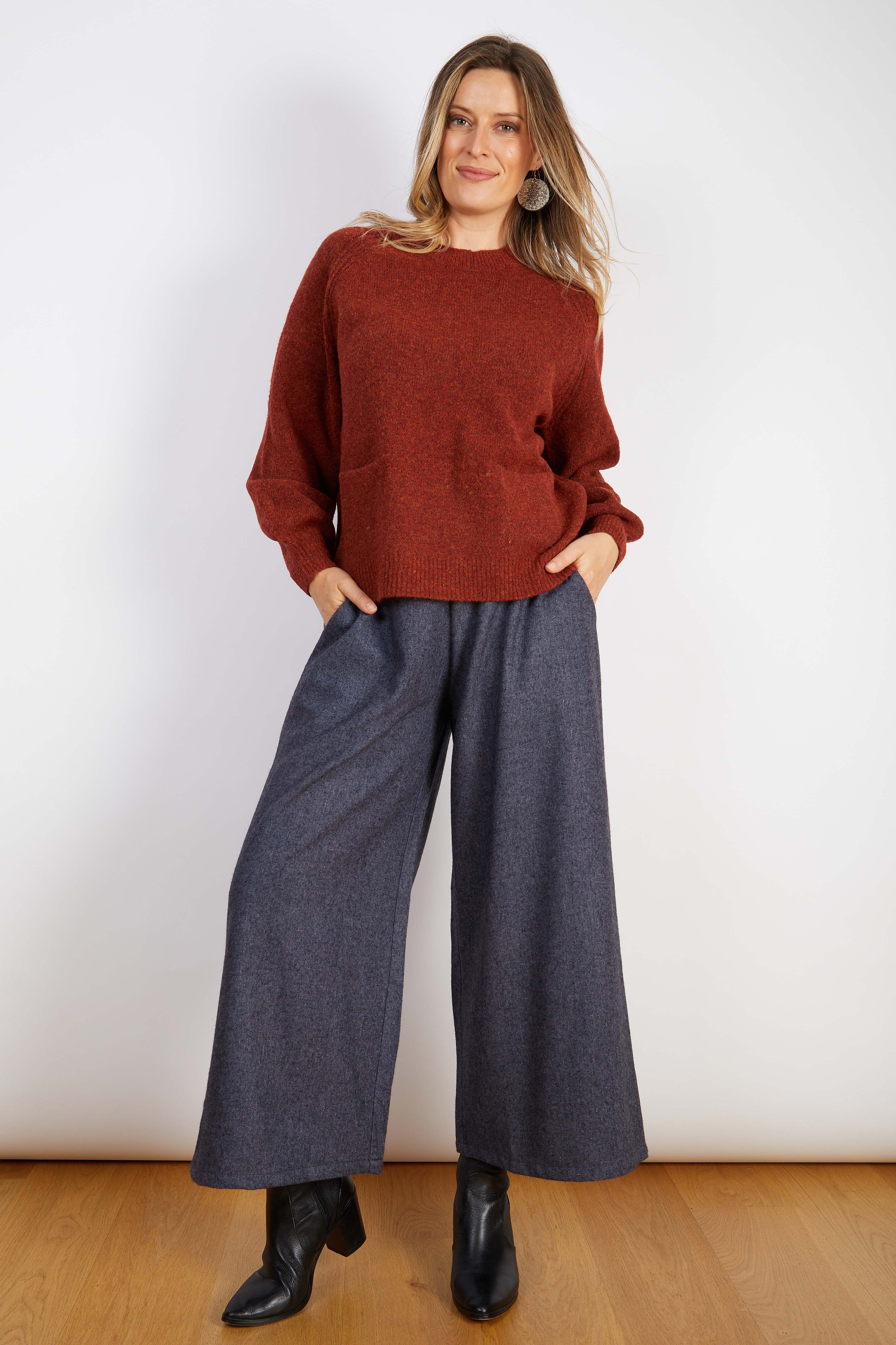 WOOL BLEND KNIT RUST