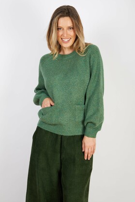 WOOL BLEND KNIT GREEN