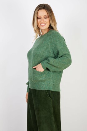 WOOL BLEND KNIT GREEN