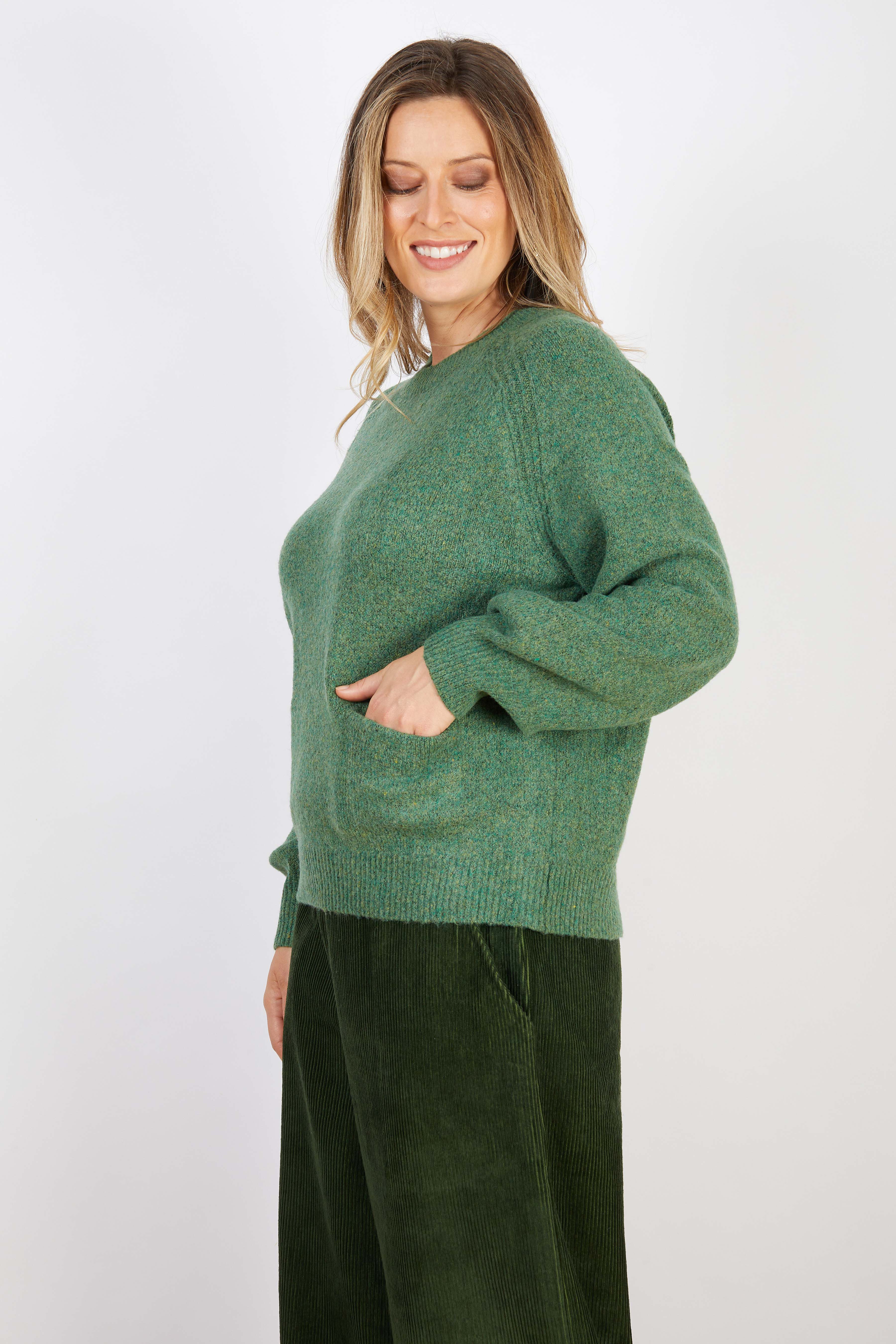 WOOL BLEND KNIT GREEN