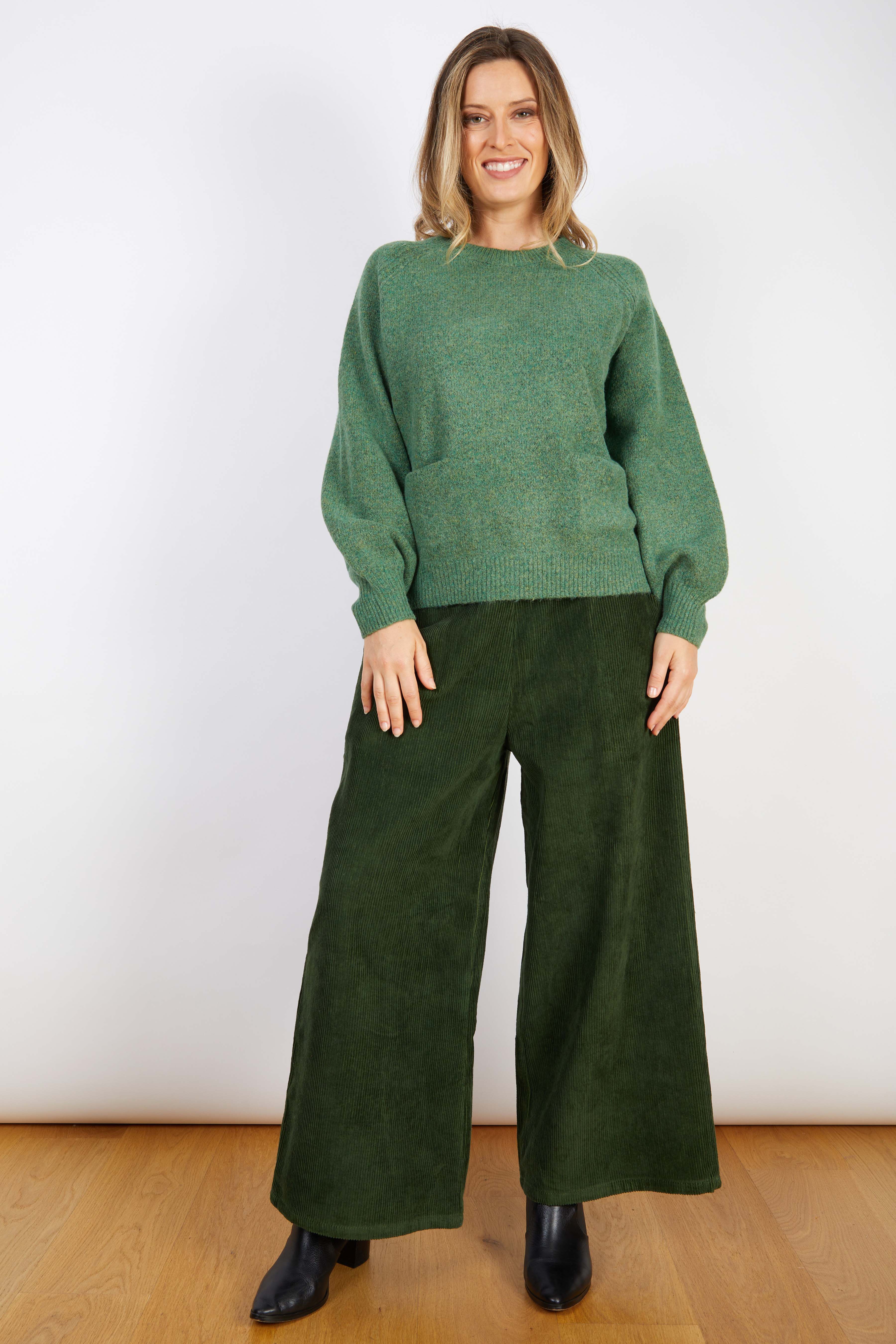 WOOL BLEND KNIT GREEN