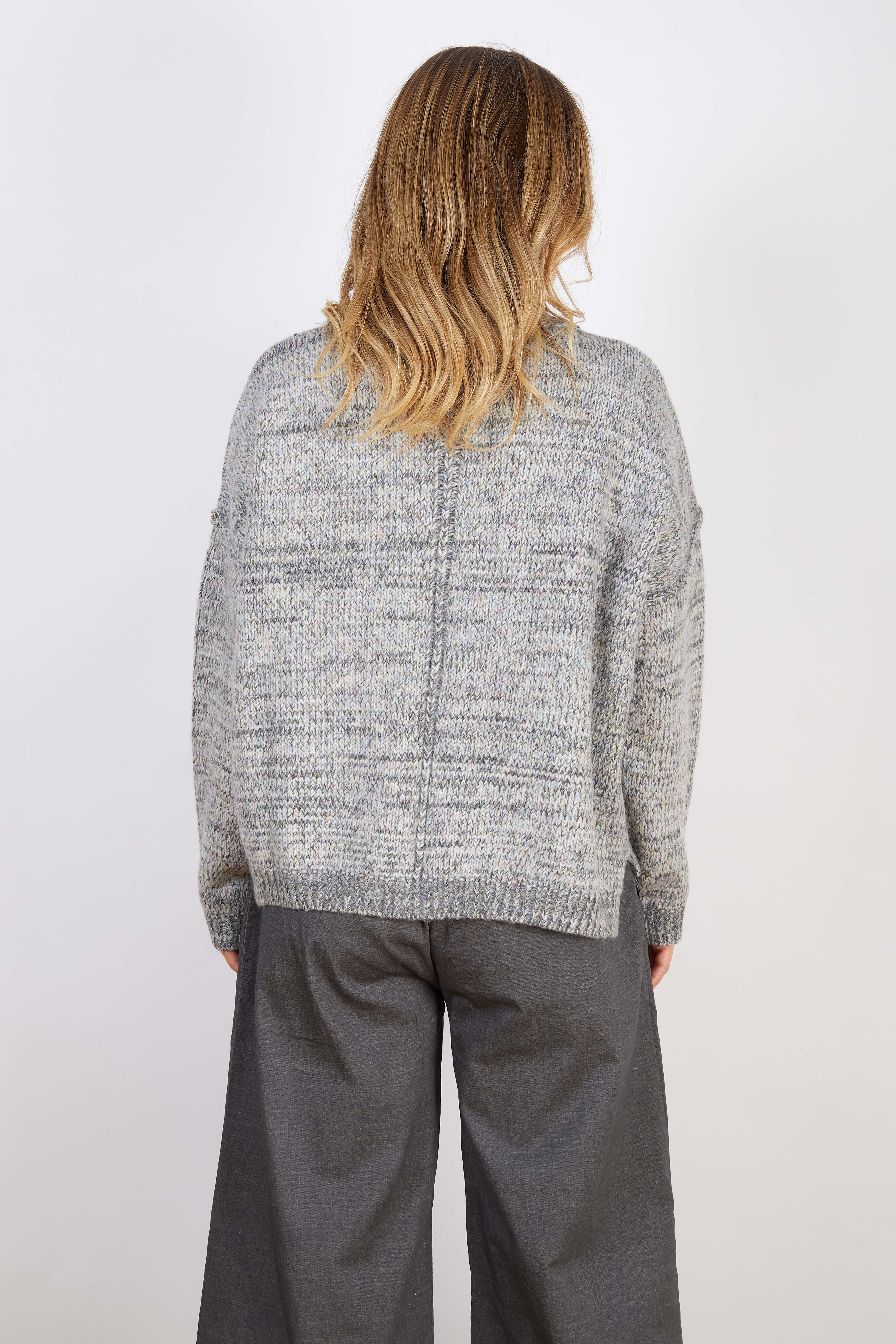 WOOL BLEND CARDIGAN LIGHT GREY