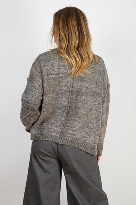 WOOL BLEND CARDIGAN DARK GREY