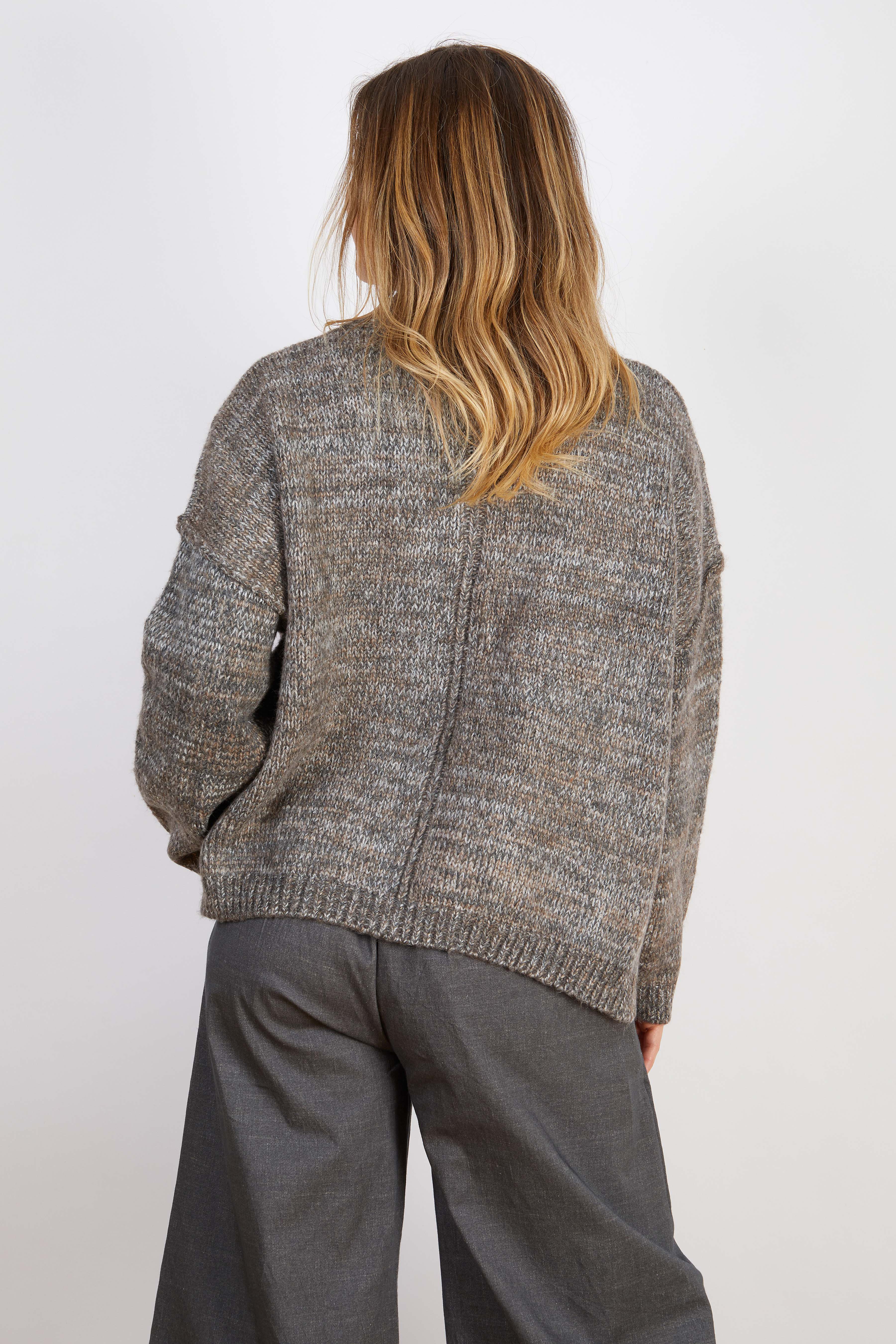 WOOL BLEND CARDIGAN DARK GREY