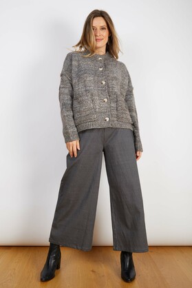 WOOL BLEND CARDIGAN DARK GREY