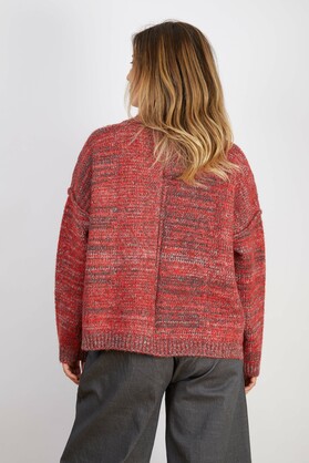 WOOL BLEND CARDIGAN RED