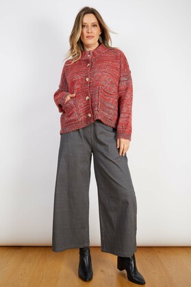 WOOL BLEND CARDIGAN RED