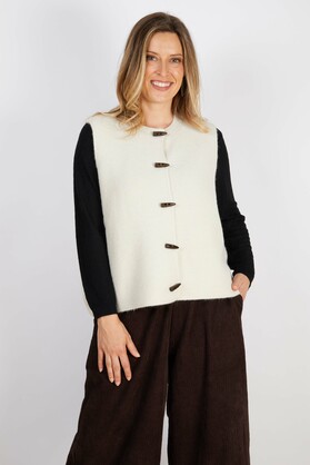 WOOL BLEND VEST WHITE