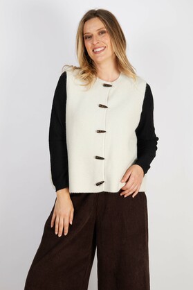 WOOL BLEND VEST WHITE