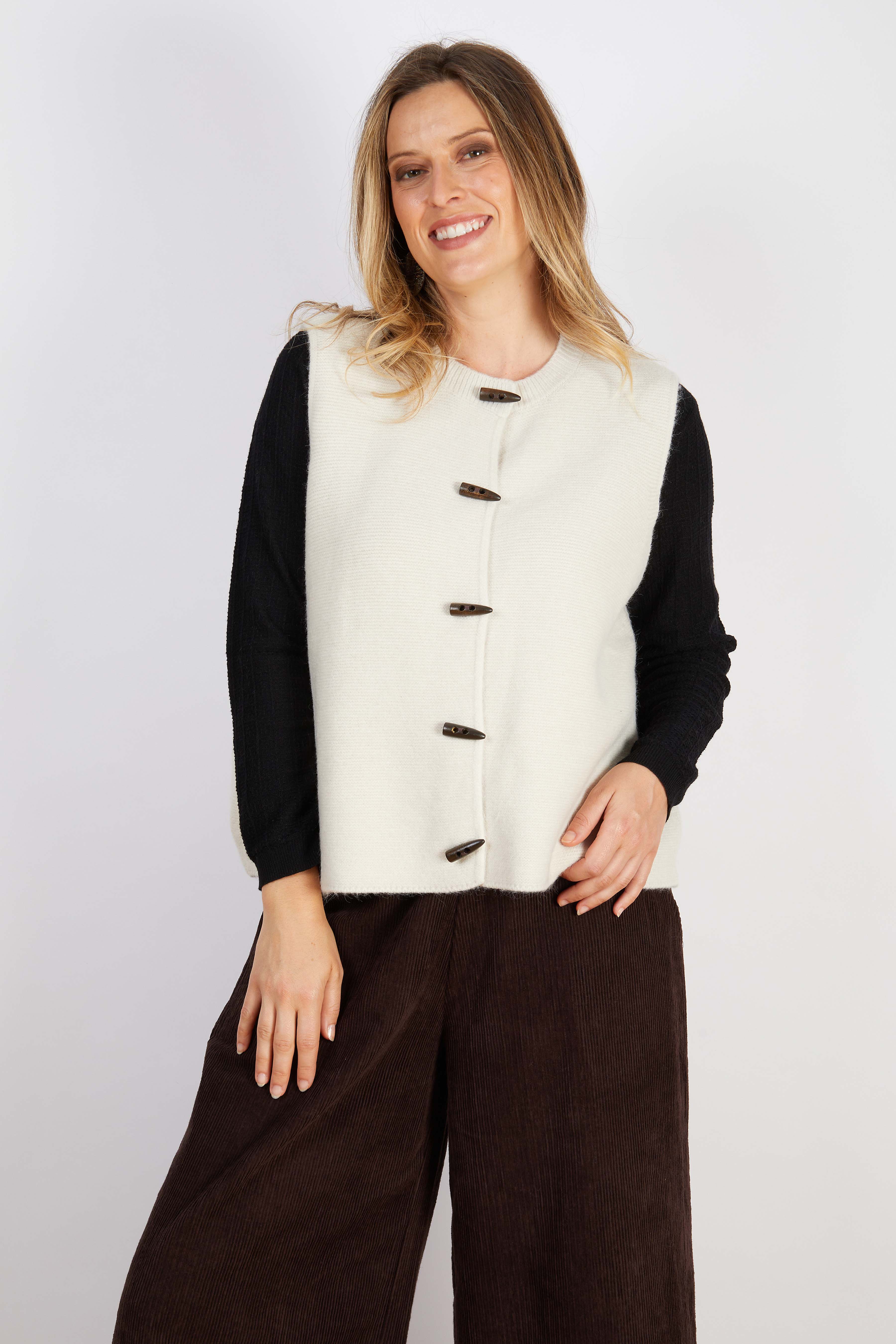 WOOL BLEND VEST WHITE