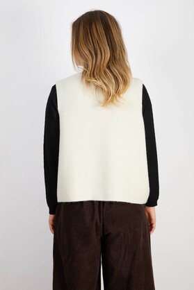 WOOL BLEND VEST WHITE
