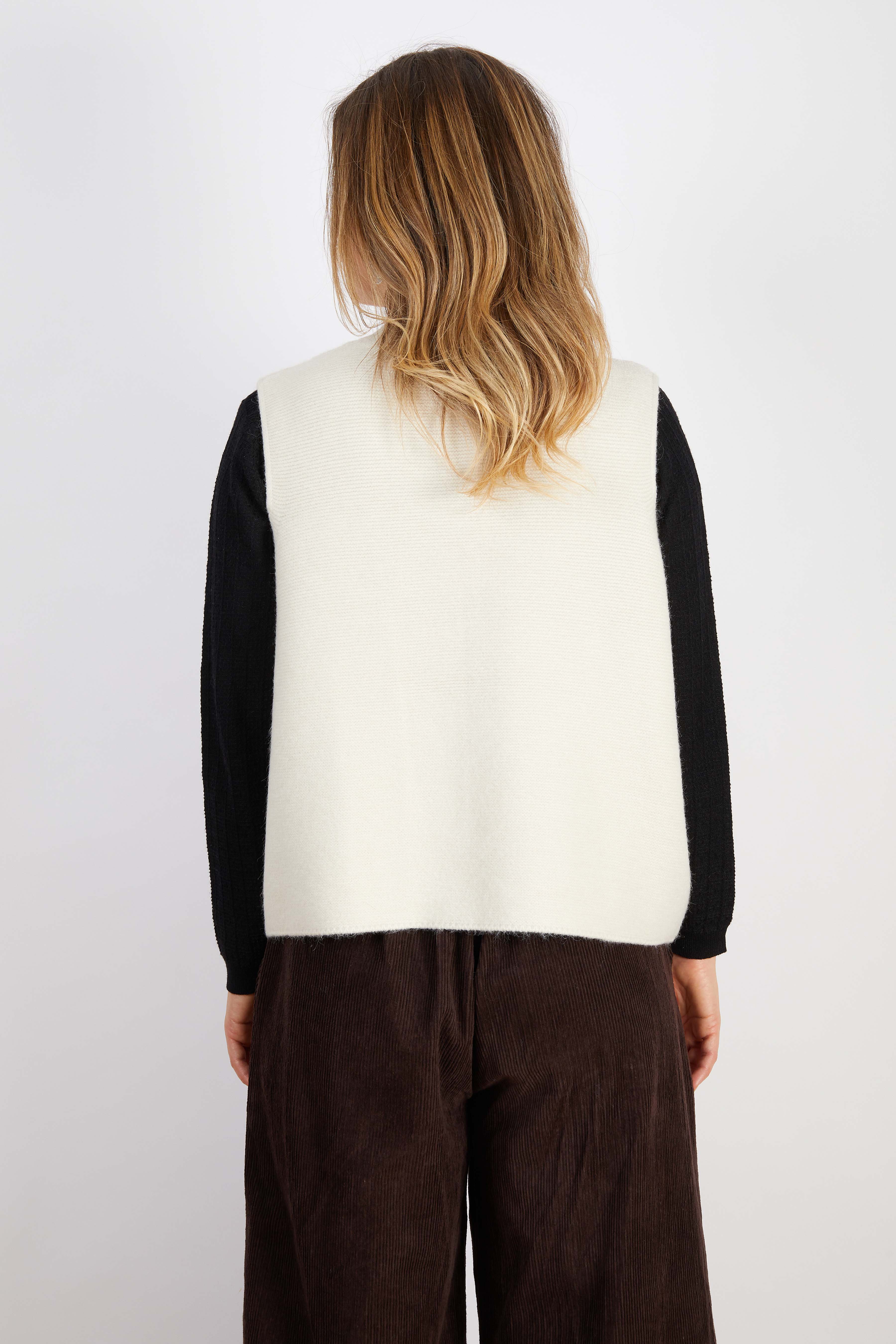 WOOL BLEND VEST WHITE