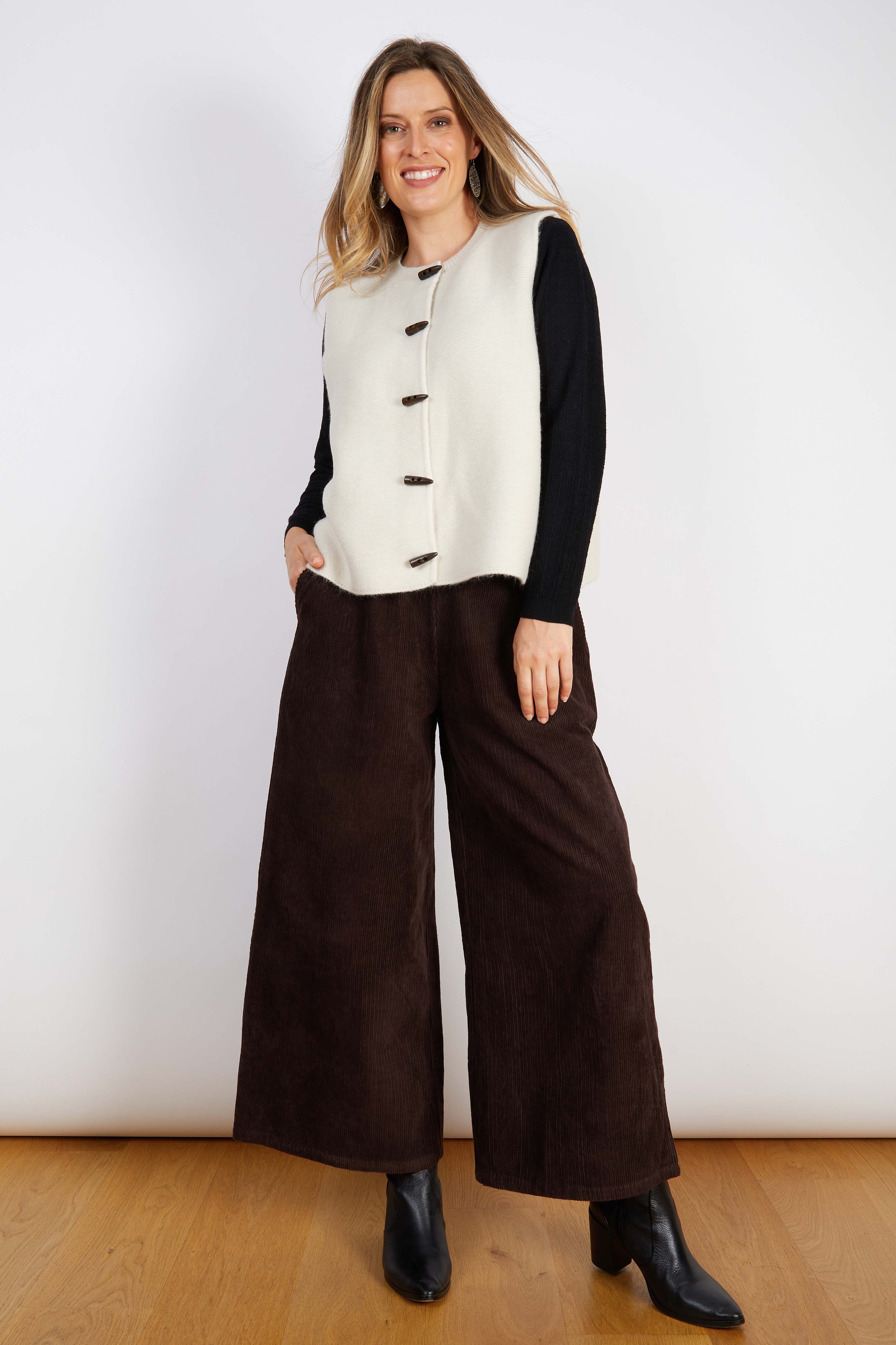 WOOL BLEND VEST WHITE