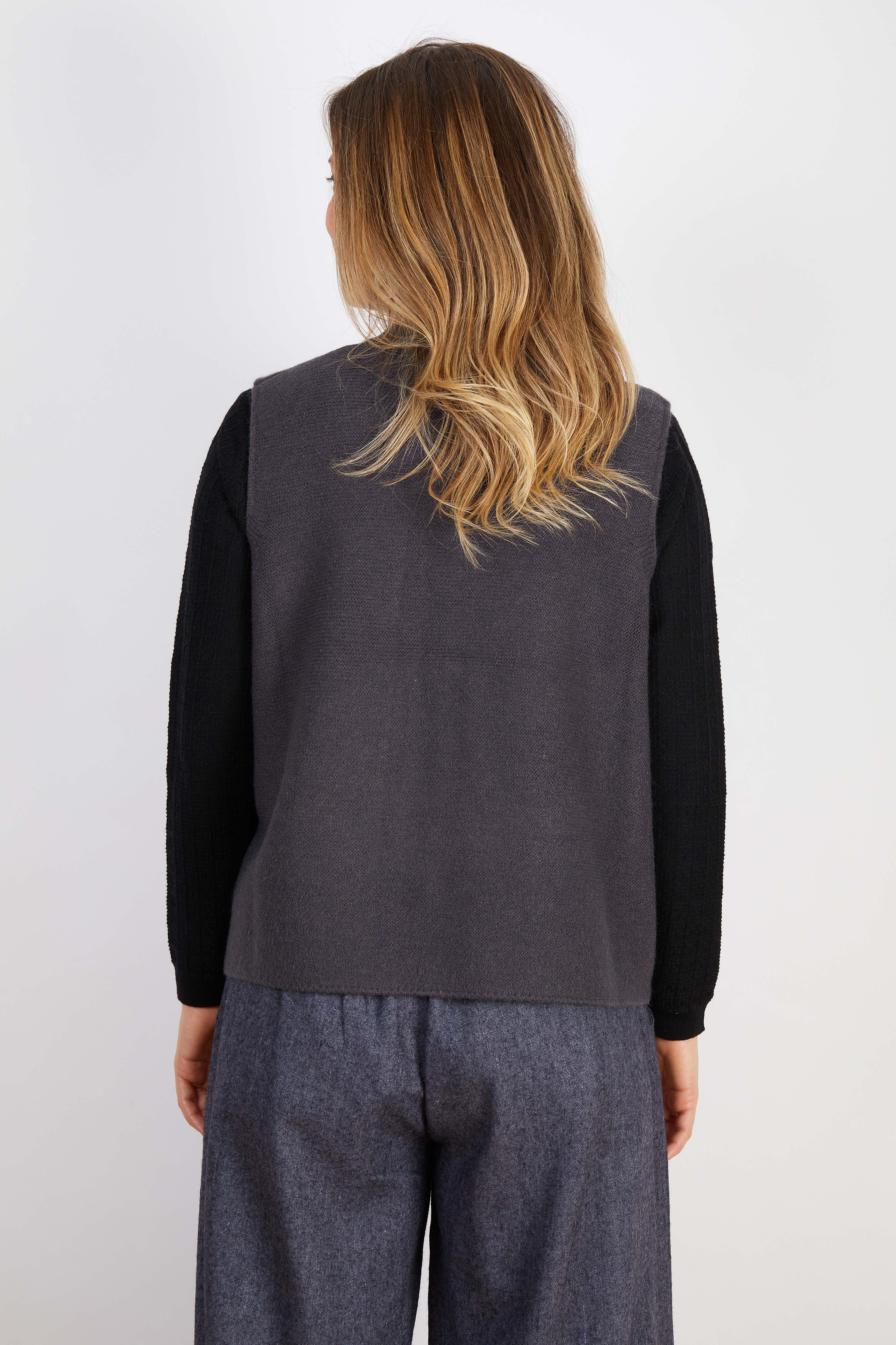 WOOL BLEND VEST BLACK