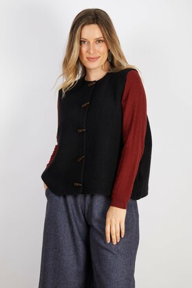 WOOL BLEND VEST GREY