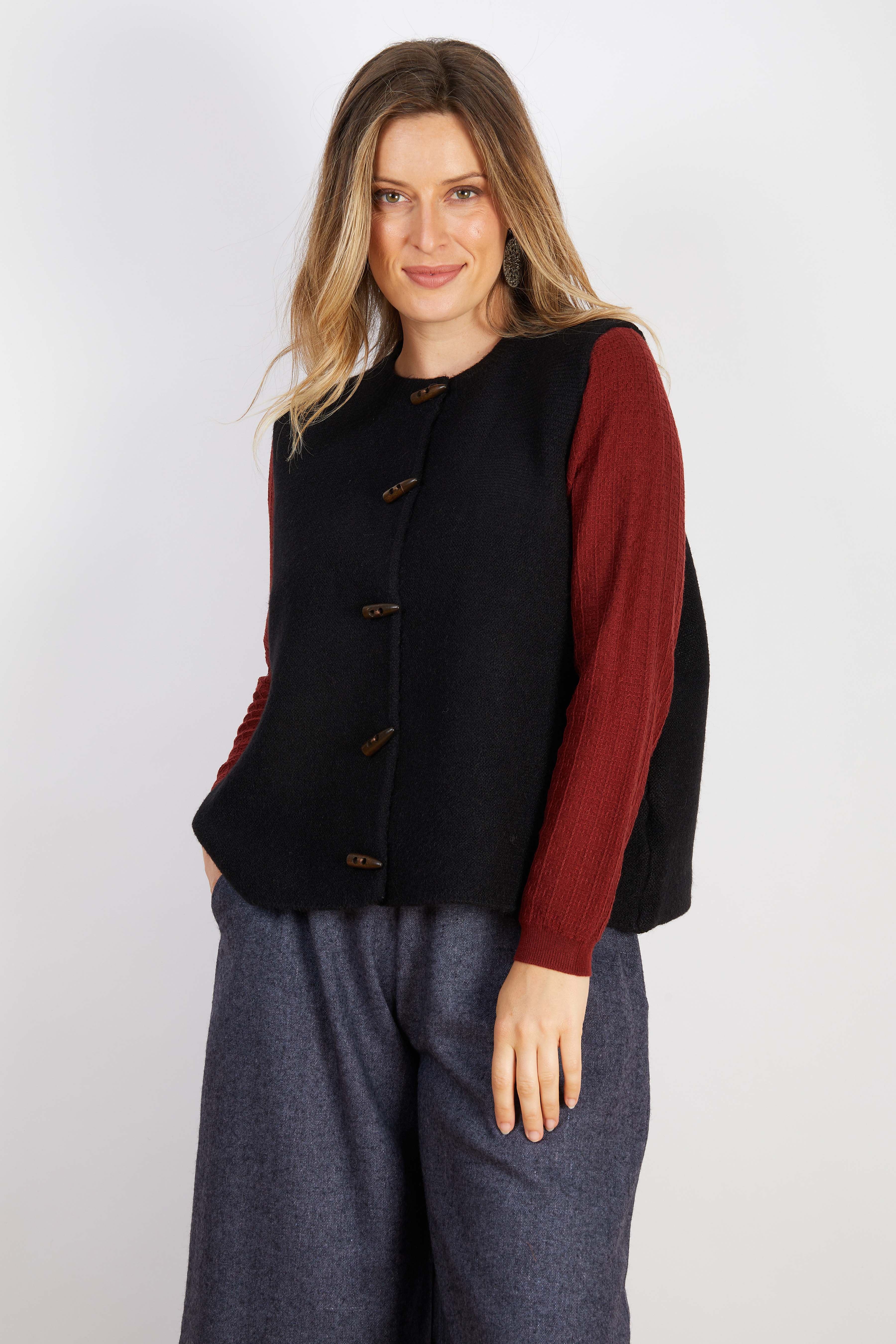 WOOL BLEND VEST GREY