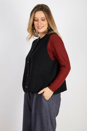 WOOL BLEND VEST GREY