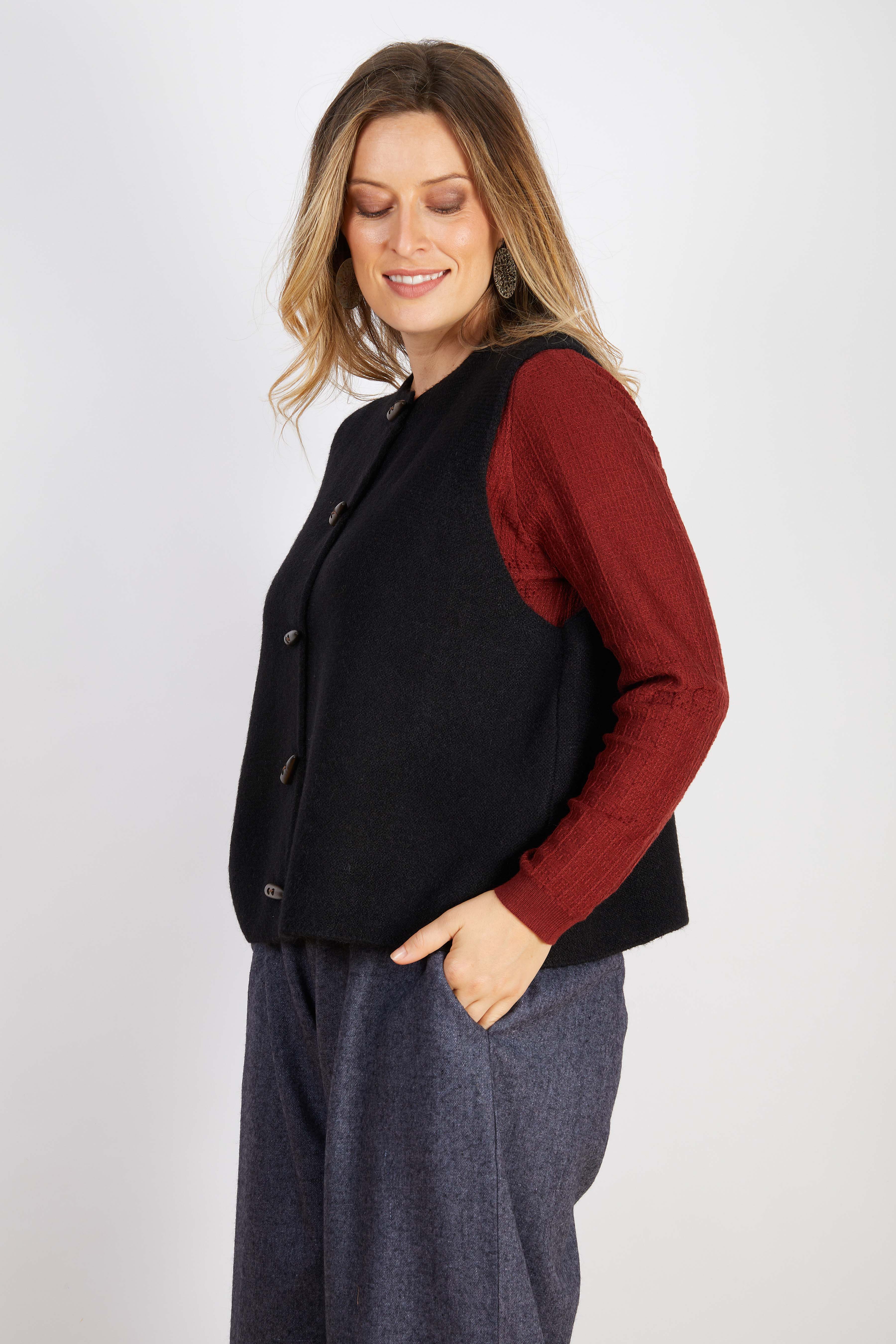 WOOL BLEND VEST GREY