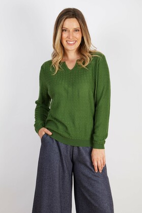 COTTON BLEND KNIT GREEN