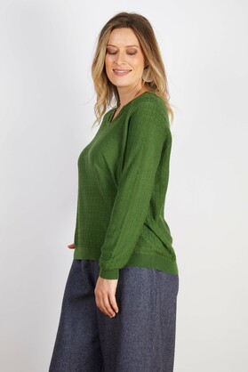 COTTON BLEND KNIT GREEN