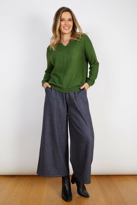 COTTON BLEND KNIT GREEN
