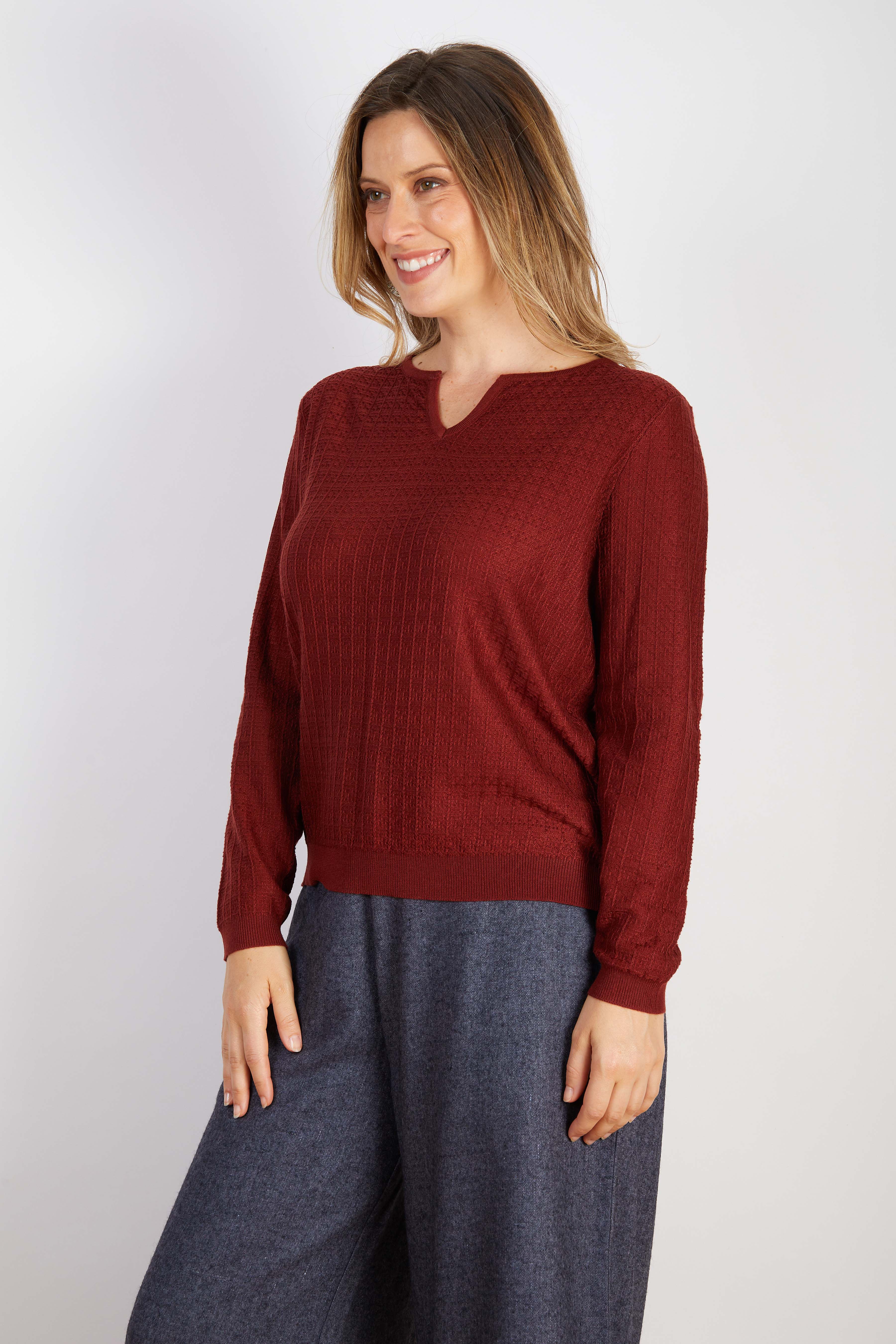 COTTON BLEND KNIT TERRACOTA