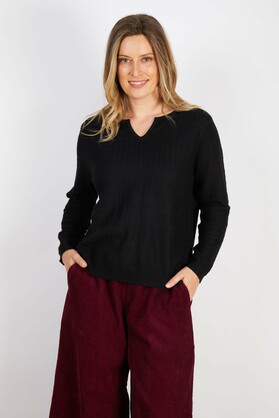 COTTON BLEND KNIT BLACK