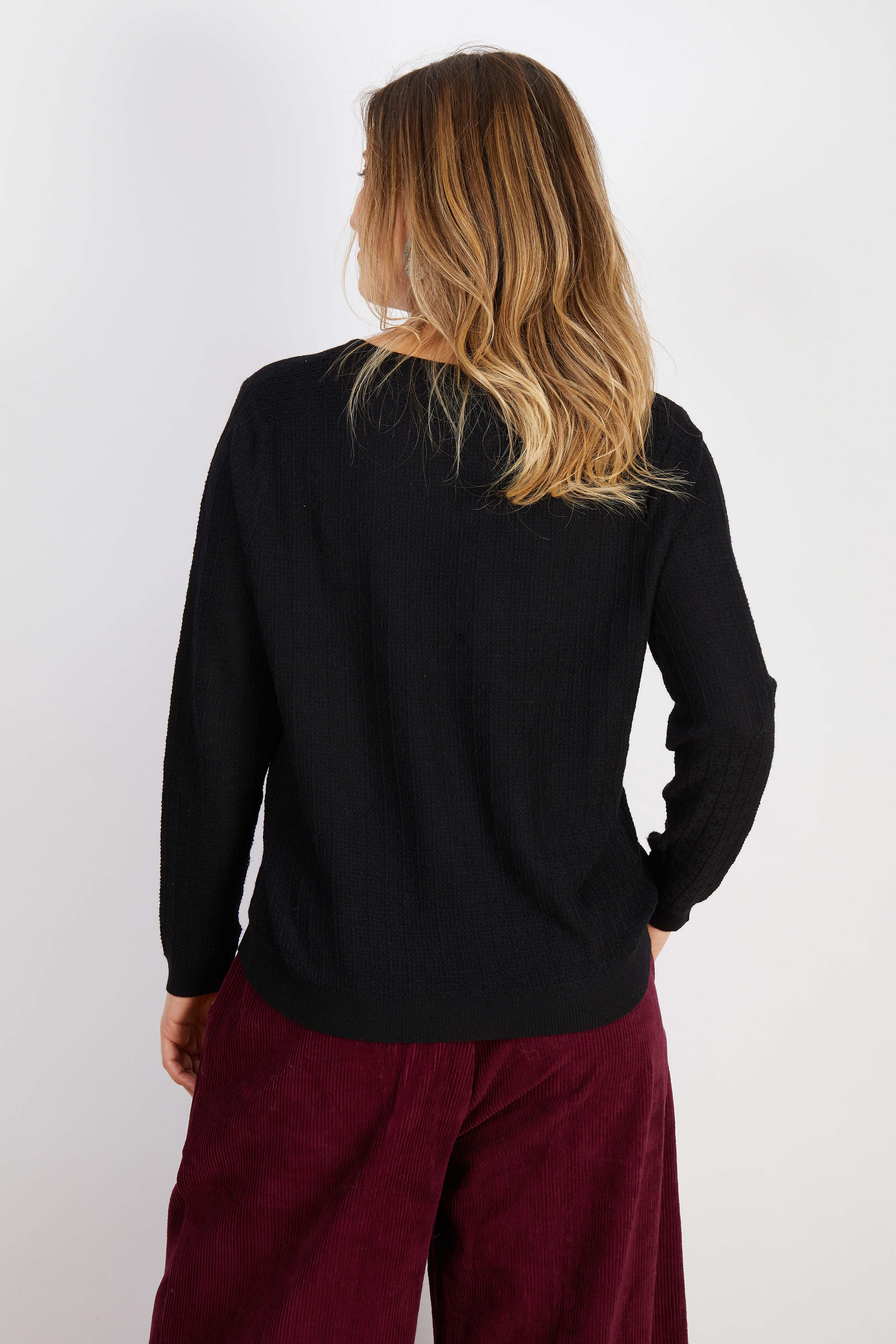 COTTON BLEND KNIT BLACK