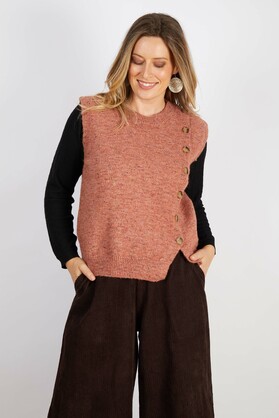 WOOL BLEND VEST BLUSH