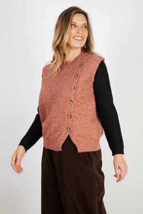 WOOL BLEND VEST BLUSH
