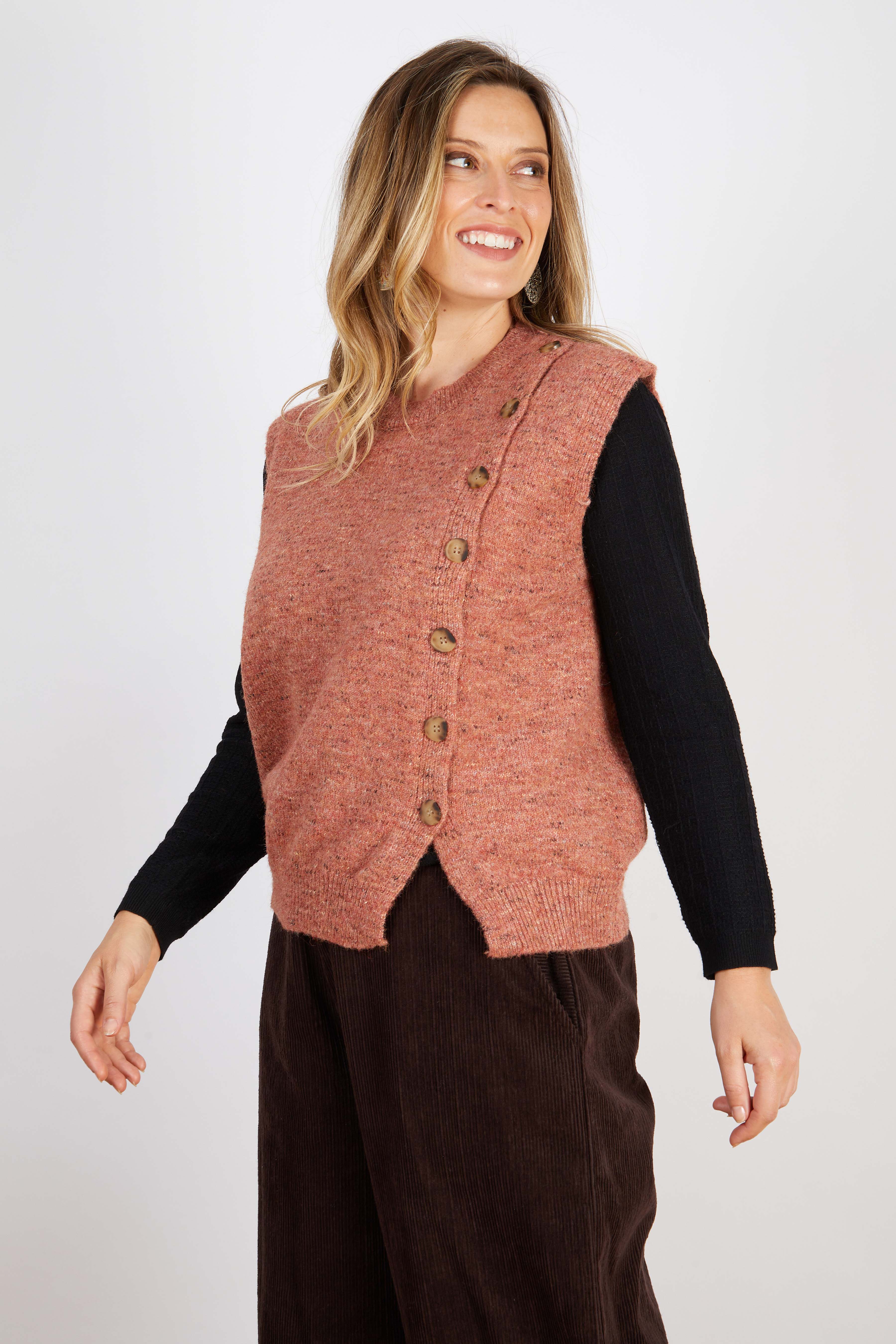 WOOL BLEND VEST BLUSH