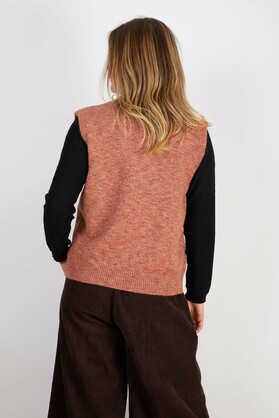 WOOL BLEND VEST BLUSH