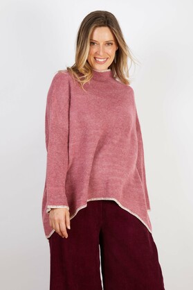 WOOL BLEND KNIT PINK BLUSH