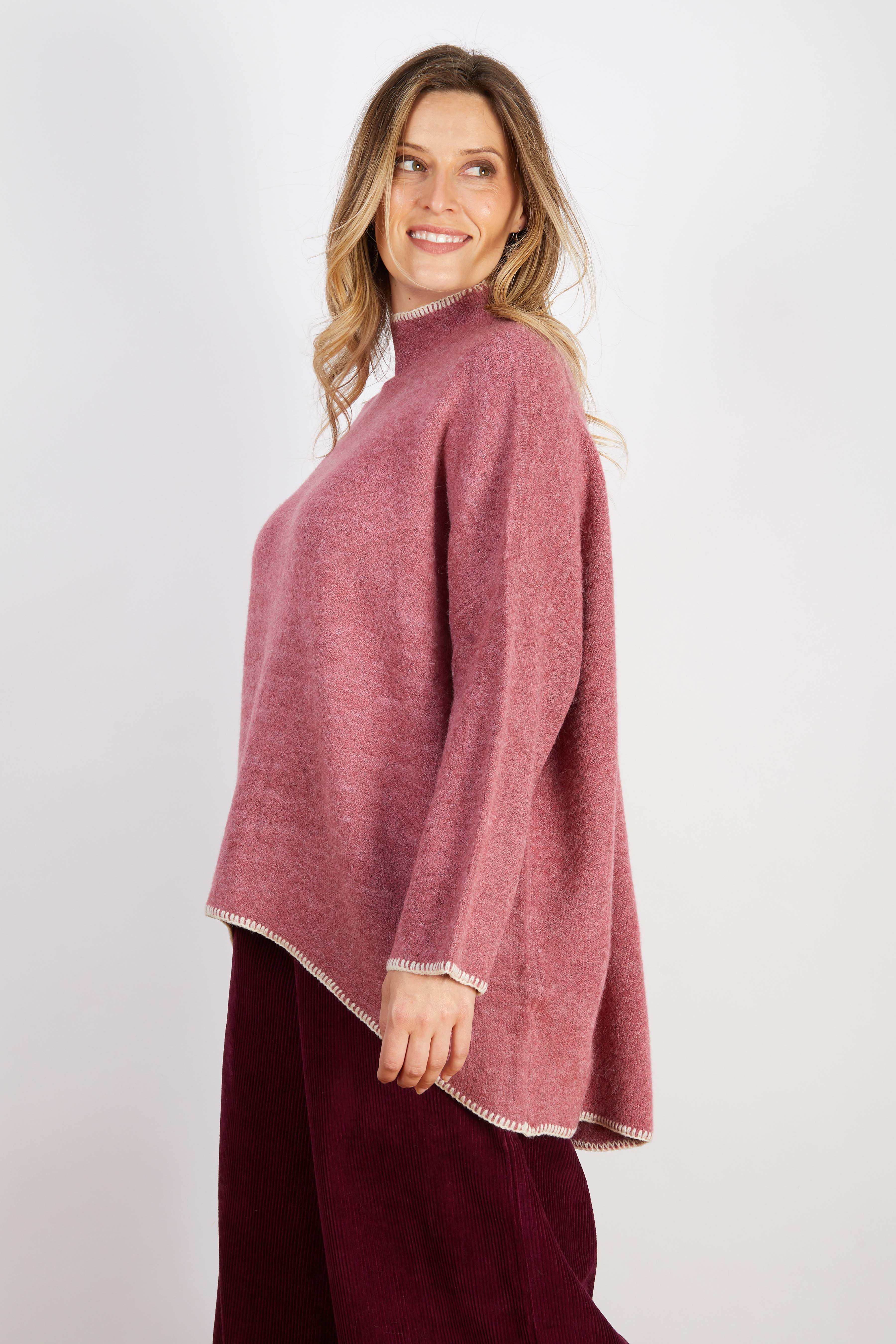 WOOL BLEND KNIT PINK BLUSH