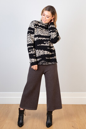 WOOL & ACRYLIC KNIT - BLACK