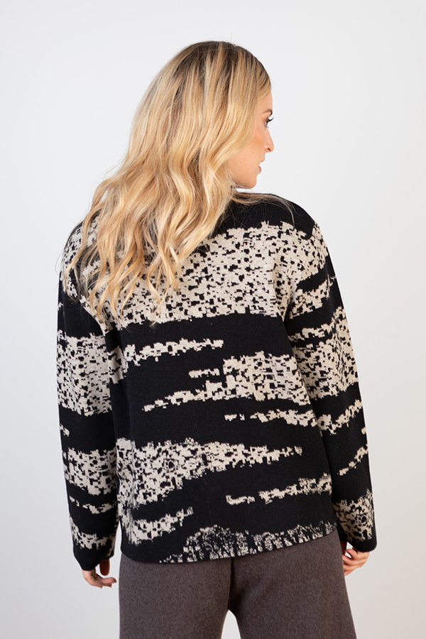 WOOL & ACRYLIC KNIT - BLACK