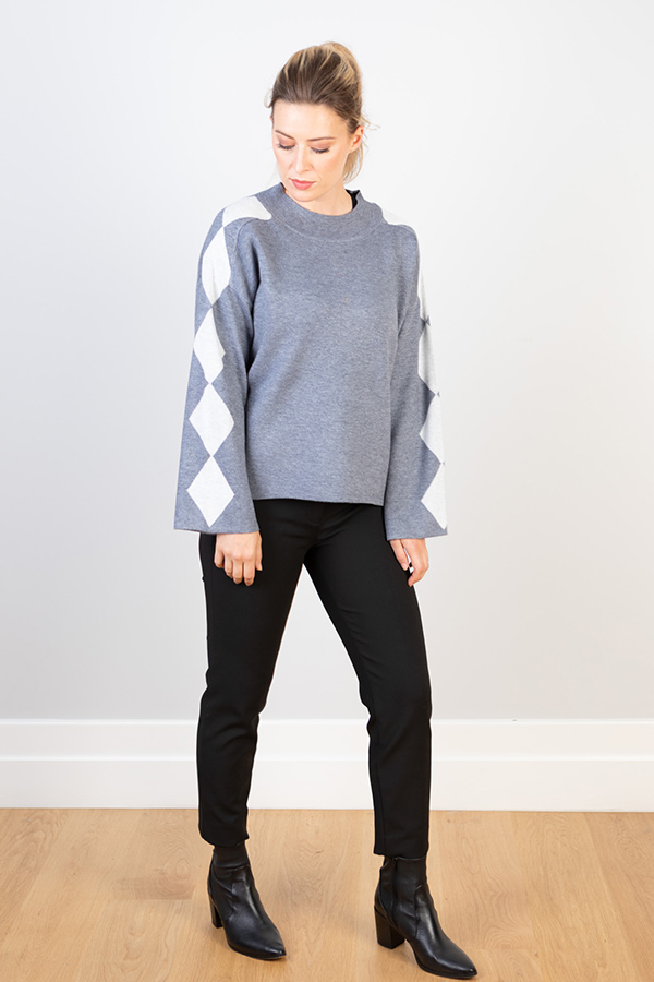 WOOL & ACRYLIC KNIT - GREY