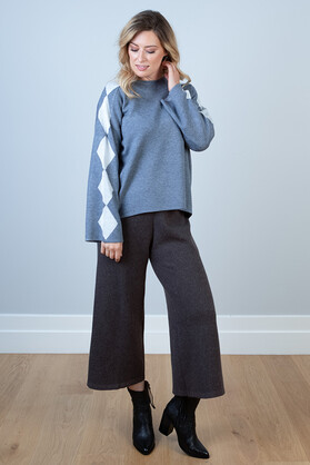 WOOL & ACRYLIC KNIT - GREY