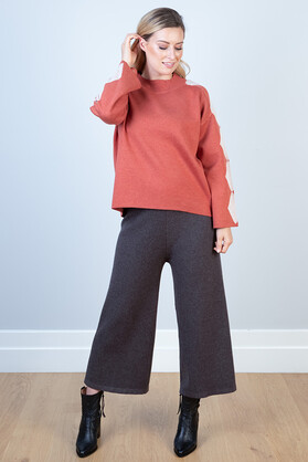 WOOL & ACRYLIC KNIT - EARTHY ORANGE