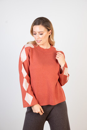 WOOL & ACRYLIC KNIT - EARTHY ORANGE