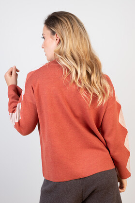 WOOL & ACRYLIC KNIT - EARTHY ORANGE