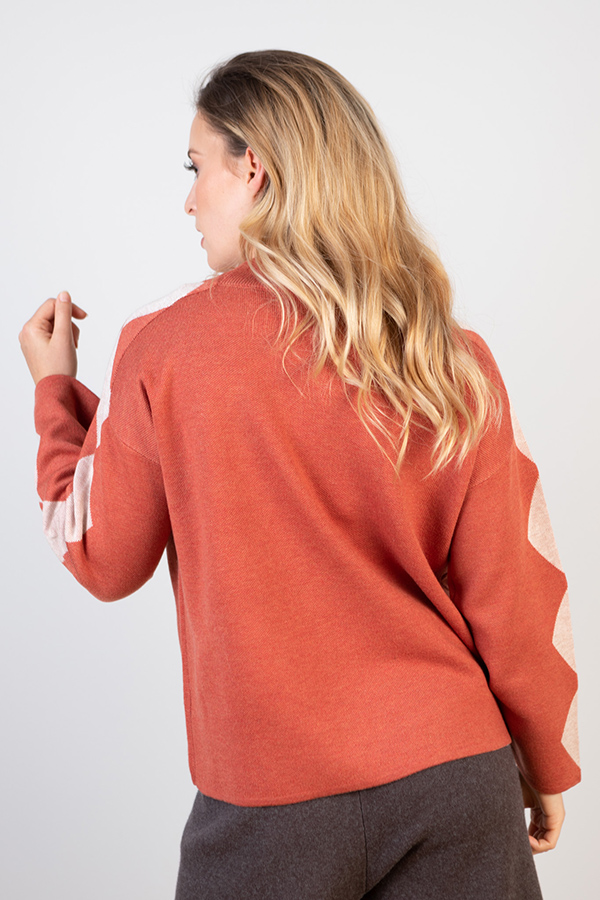 WOOL & ACRYLIC KNIT - EARTHY ORANGE
