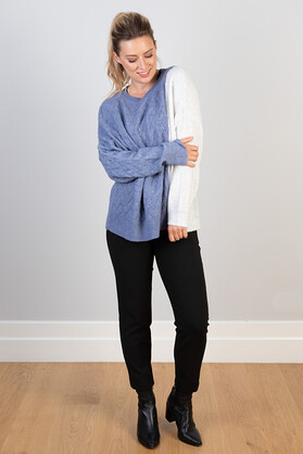 WOOL & ACRYLIC KNIT - TWO TONE