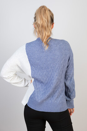 WOOL & ACRYLIC KNIT - TWO TONE