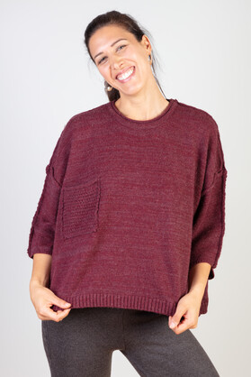 WOOL & ACRYLIC KNIT - MERLOT