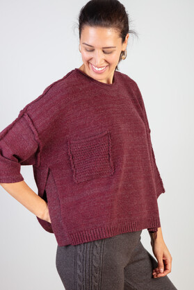 WOOL & ACRYLIC KNIT - MERLOT