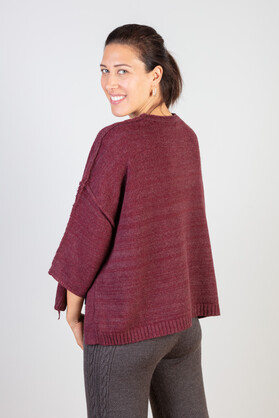 WOOL & ACRYLIC KNIT - MERLOT