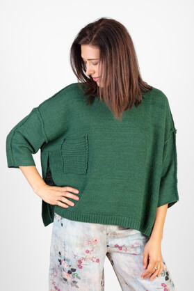 WOOL & ACRYLIC KNIT - GREEN